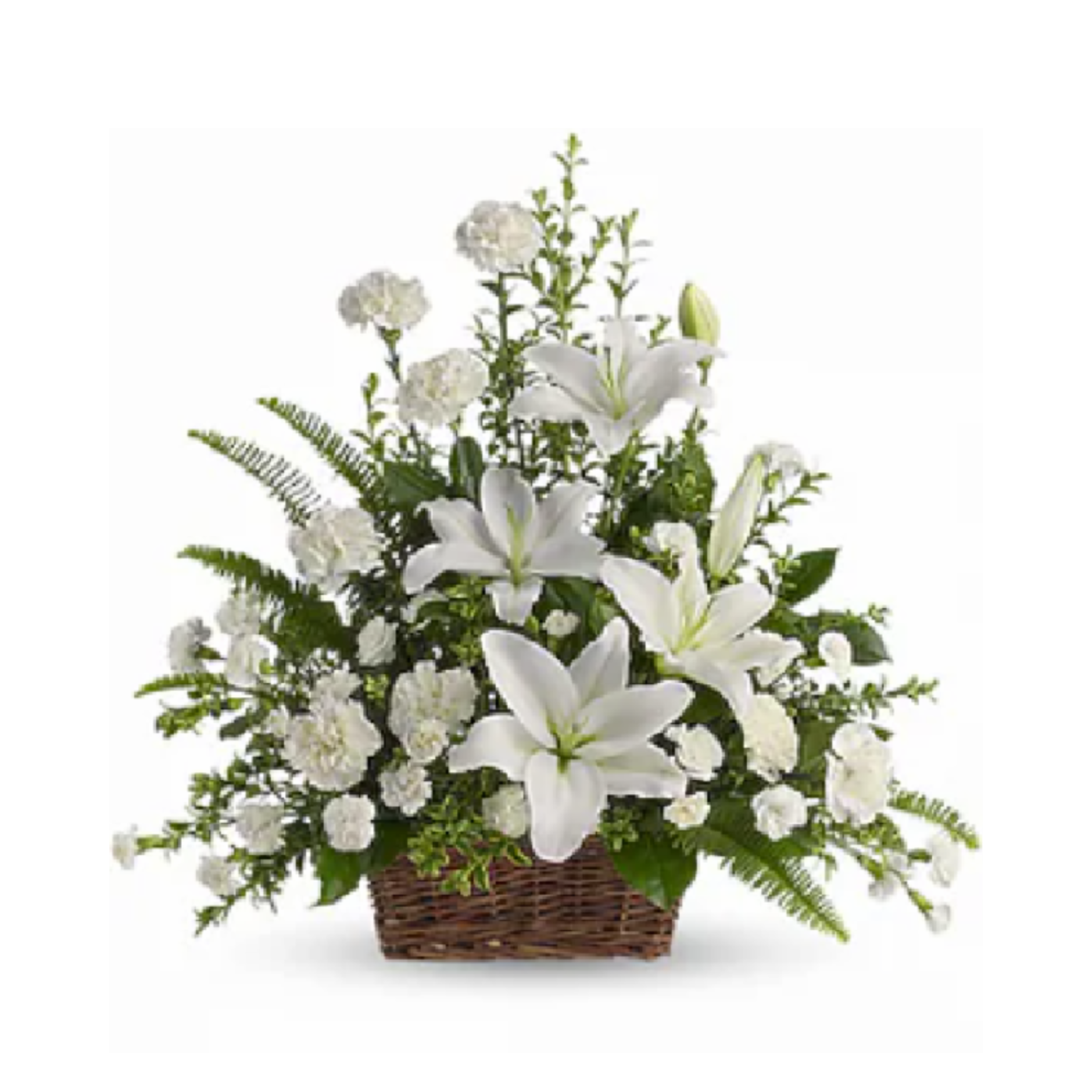 Peaceful White Lillies Basket